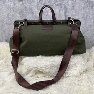 Line Of Trade Weekender Bag No. 0312 Green Cotton Canvas 21" X 12" Shoulder